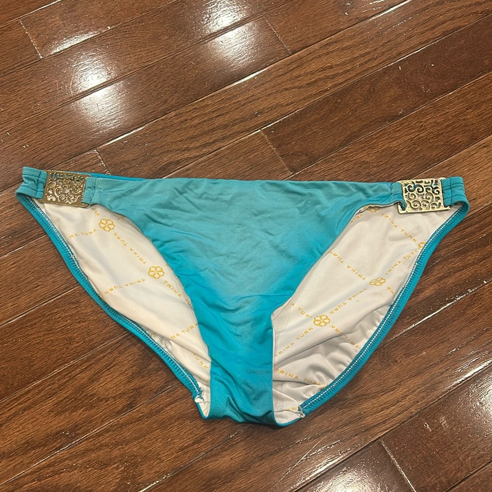 Trina Turk Turquoise Bikini Bottom Bathing Suit Size 8